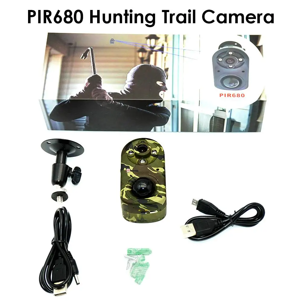 

PIR680 Hunting Outdoor Trail Camera Full HD 1080P 12MP PIR Infrared Night Vision Wildlife Camcorder Video Recorder
