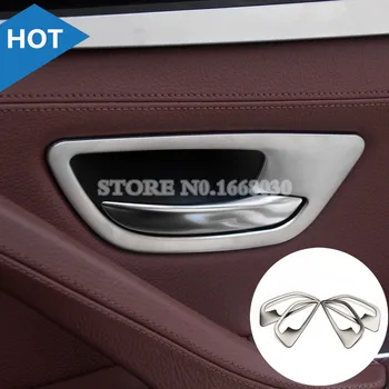 

For BMW 5 Series F10 F11 Inner Door Handle Bowl Cover Trim 2011-2015 4pcs