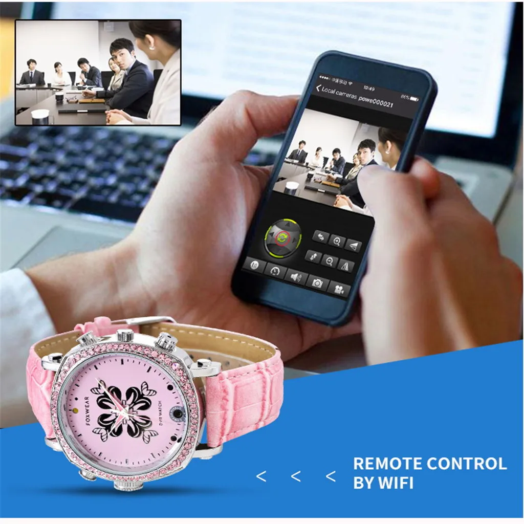 

FOXWEAR Smart Remote Control Fashion Watch Bracelet Leather Strap Multifunction Casual Sport Smartwatch for Woman