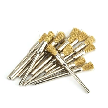 

Brand New 15x Brass Rotary Wire Brushes Wheel Pencil Polishing For Power Drill Replace Kit