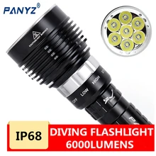 2020 New 7000 Lumen Underwater 20m Torch 7 Led Scuba Diving Flashlight Light For 3x18650 Or 26650 Battery