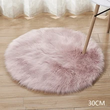 Пушистый круглый коврик для украшения дома, коврики для гостиной, Пушистый Ковер из искусственного плюша, мягкий простой Роскошный Ковер