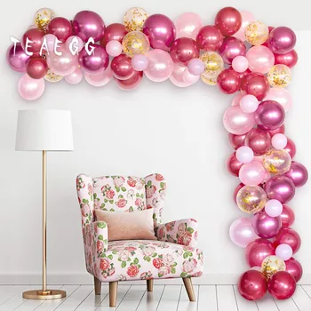

100pcs Pearl Pink Grape Red Purple Balloon Decoration Supplies TV Backdrop Decor Wedding Anniversary Party Decorations Balloon