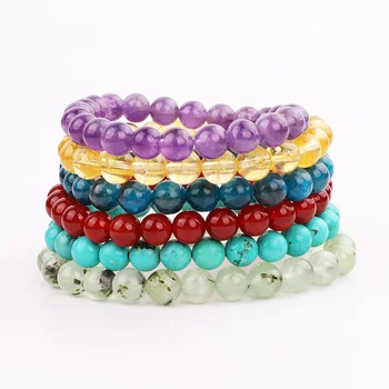 100% Natural Stone Women Bracelet Birthstone 8MM Stone Beaded Elastic Bracelet Lady Women Jewelry Gift