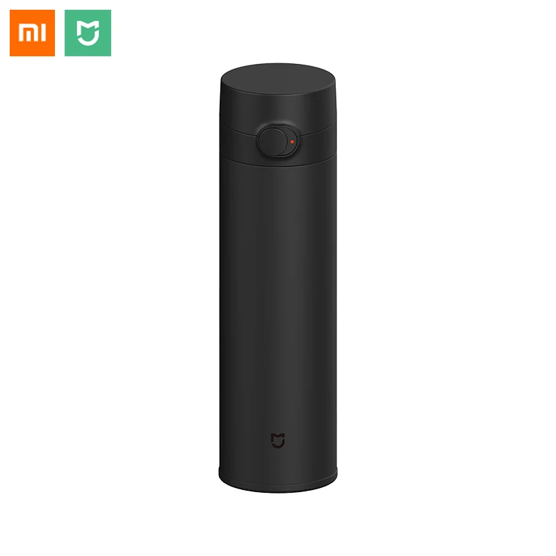 Вакуумный термос-чашка Xiaomi Mijia, 2 поколения, с замком для чашки, 480 мл, портативная изоляция, нержавеющая сталь, бутылка для воды - Цвет: Черный