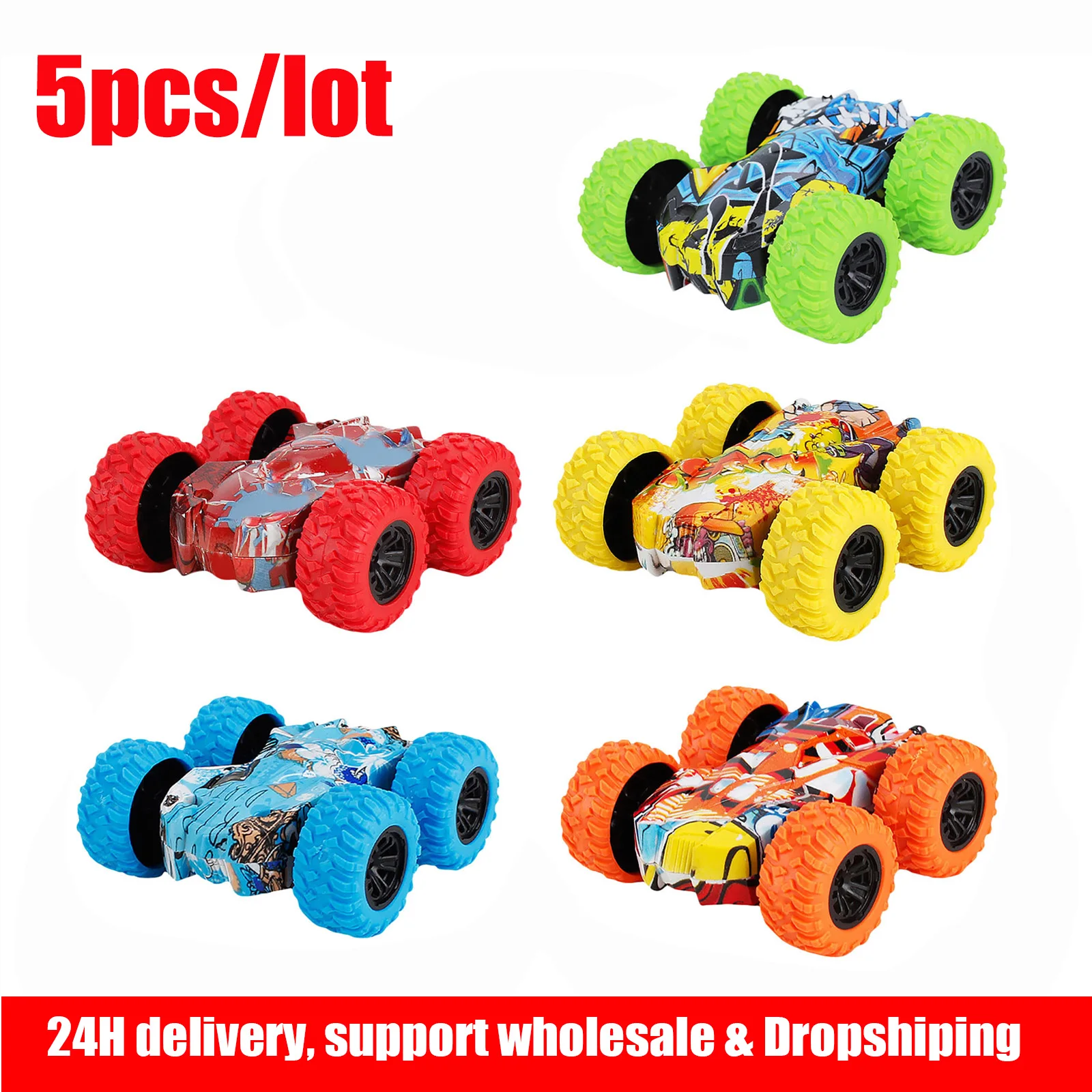 5pcs Double-sided Max 83% OFF Graffiti Stunt Car 4wd Off-road Friction C 5 ☆ very popular