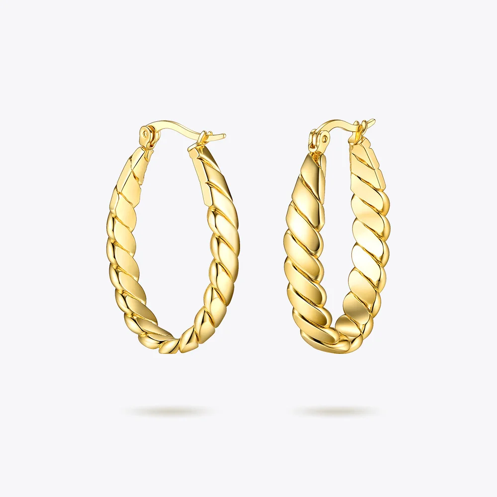 Enfashion Twist Rope Hoop Earring Gold Color Earings Rope Circle
