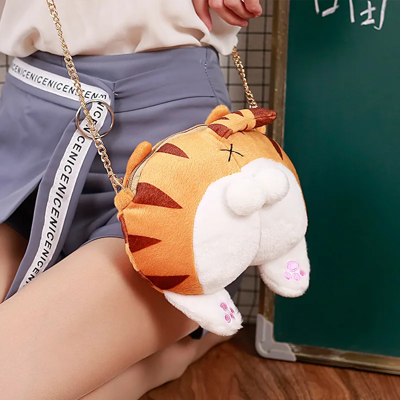 Harajuku Симпатичные кошки и собаки свиньи в плюшевые куклы мягкие портмоне сумки через плечо мини-кулон мальчик; интересный подарок для девочки