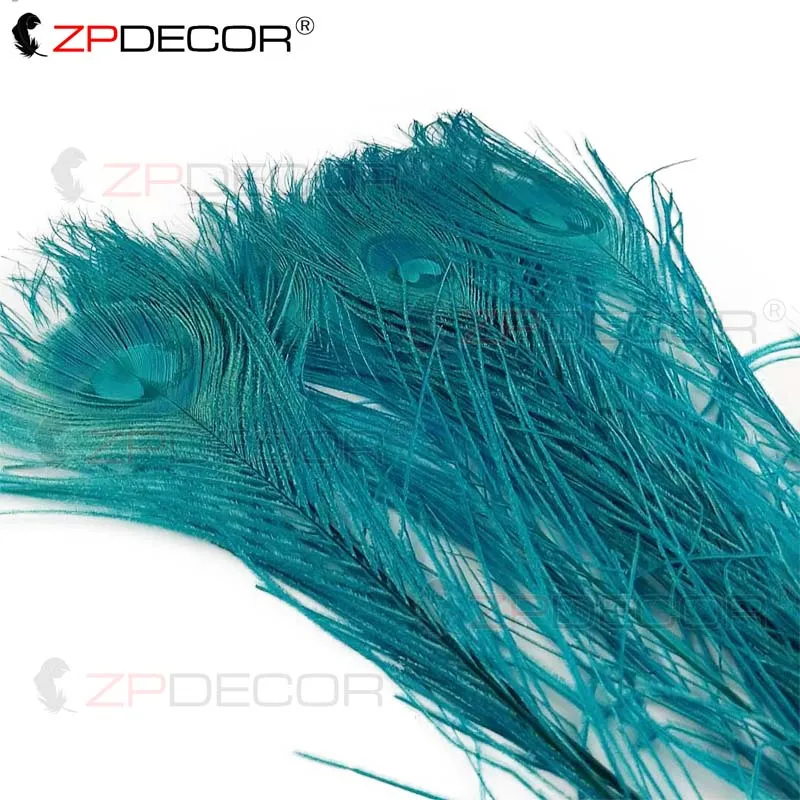 Zpdecor 30-35 см Перья павлина использовать Искусство и ремесла - Цвет: Озерный синий