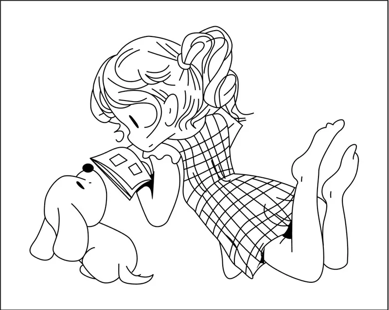 

10x10 Girl and puppy squatting Transparent Clear Stamps for Scrapbooking for DIY Card Making Cutting Crafts Stencil