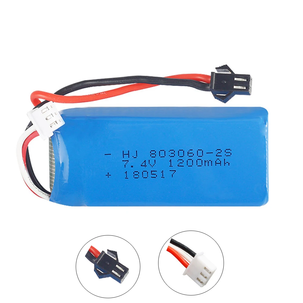 7 4 V 1200mAh 803060 30C SM вилка Lipo батарея для H26 H26C H26W H26D H26HW RC Quadcopter Drone 012 деталей