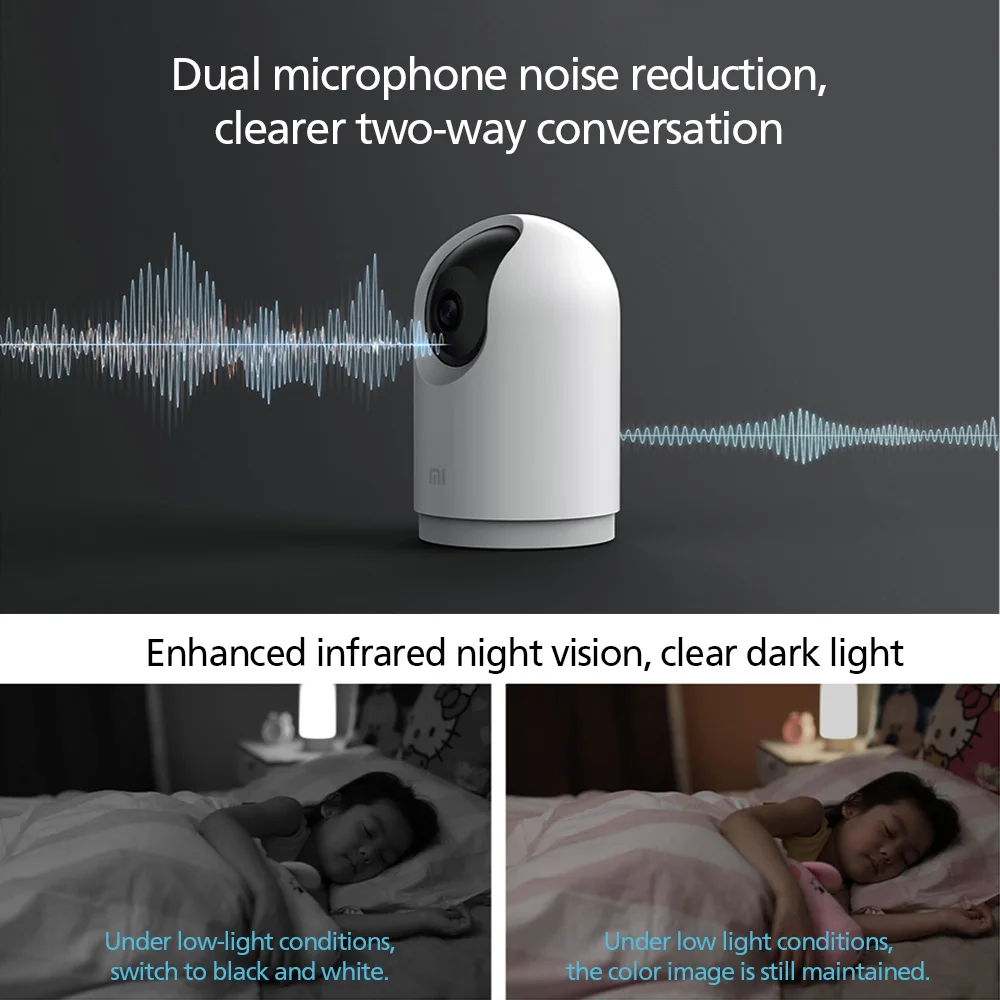 2020New Xiaomi Mijia 2K 3 PTZ Pro мегапикселей 360 панорамная bluetooth умная IP камера с ИИ