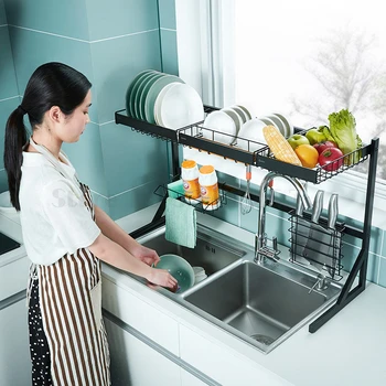 

Cabe stainless steel tank drying bowl rack drain rack kitchen storage rack storage supplies pool 2 floor bowl rack