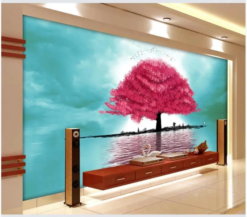 

Custom photo murals wallpapers for walls 3 d Digital painted ink landscape landscape tree new Chinese TV background wall papers