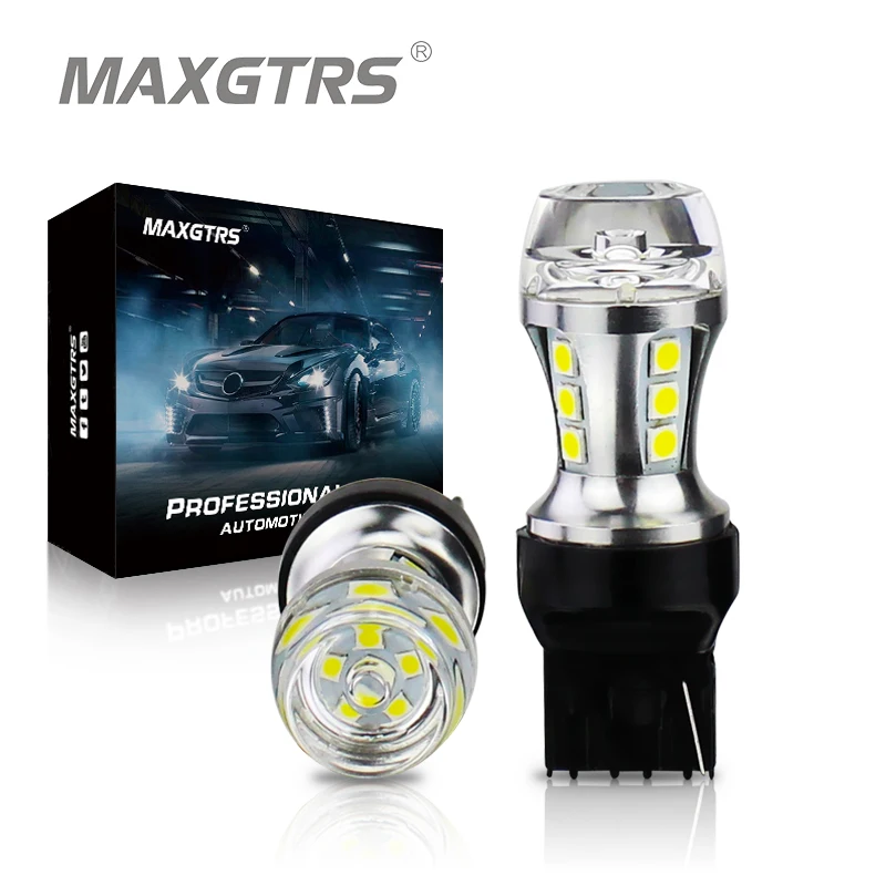 MAXGTRS 2x7440 LED T20 W21W светодиодный автомобильный светильник DRL 3030 SMD COB автомобильная