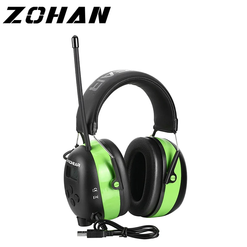 ZOHAN литиевая батарея Bluetooth и радио AM/FM Безопасная электронная съемка ушные наушники NRR 25 дБ Защита слуха ушные защитники Тактический протектор для кошения