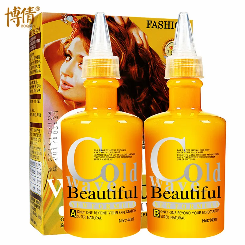 BOQIAN 2pcs/set Amino Acid Perm Water Permanent Wave Curl Curly Perm Cream Natural Long Lasting Curls Styling Perm Cold Liquid