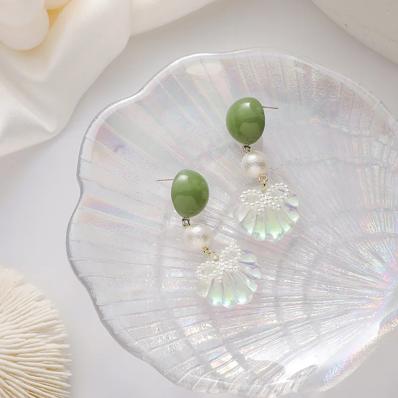 Новый модный элегантный висячий полупрозрачный комплект из ракушек с подвеской