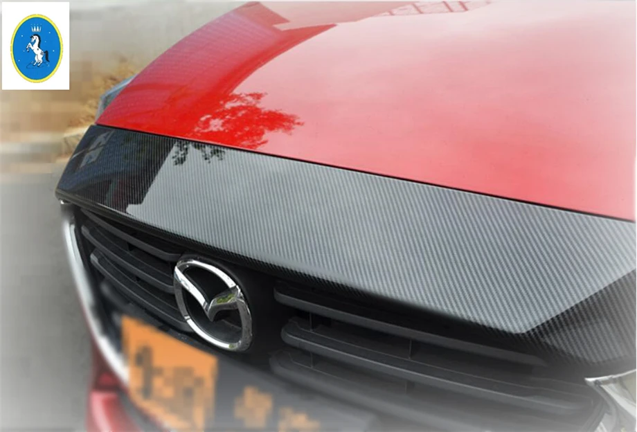 Yimaautotrims авто аксессуар Передняя средняя решетка решетки вокруг капотов крышка отделка ABS для Mazda 3 седан хэтчбек