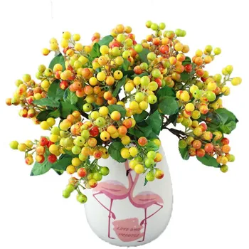 

10Pcs Fake Short Stem Acacia Beans (2 stems/piece) 9.45" Length Simulation Berry for Wedding Home Artificial Plants