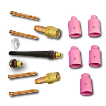 

14pcs /set TIG Welding kit For WP-17 WP-18 WP-26 Short Burner Cover Air Nozzle