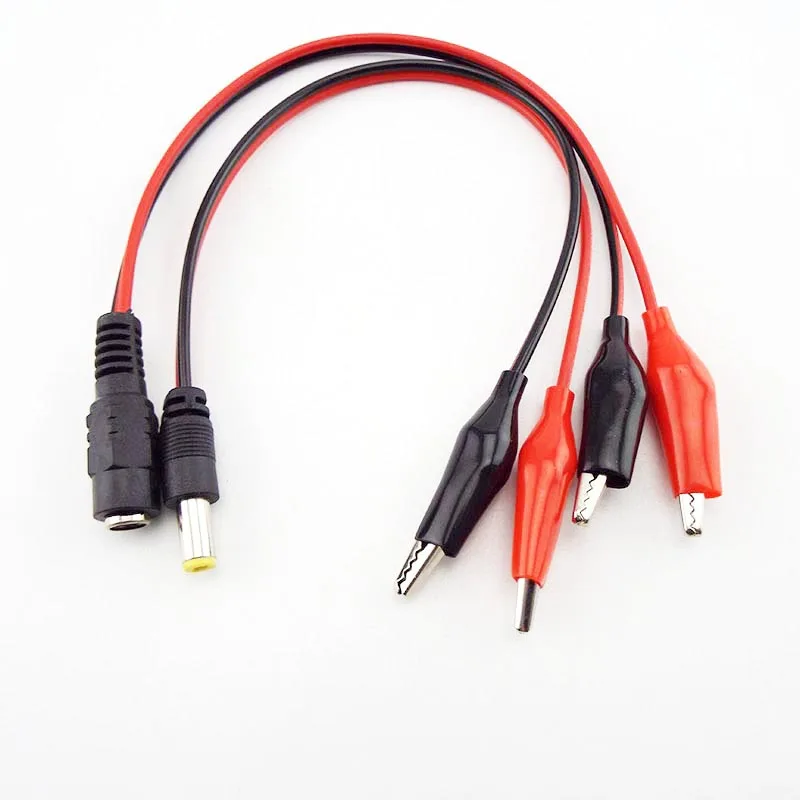 DC Male Female Jack Connector Alligator Clips Crocodile Wire 12V Power Cable  To 2 Alligator Clip Connected Voltage 5.5*2.1mm - AliExpress