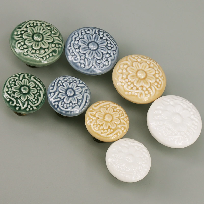 Furniture Handles Kitchen Door Handles 1x Ceramic Knobs for Drawer Dressers Kitchen Cabinet Knobs Ceramic and Pulls Decorative Pull Handles