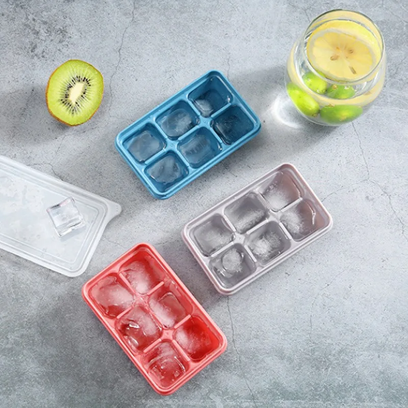 6 Grid Ice Lump Tray with Lid Cream Mold Magnum Ice Bucket Maker Cooler Wine  Whiskey Chocolate Freezer Kitchen Tools