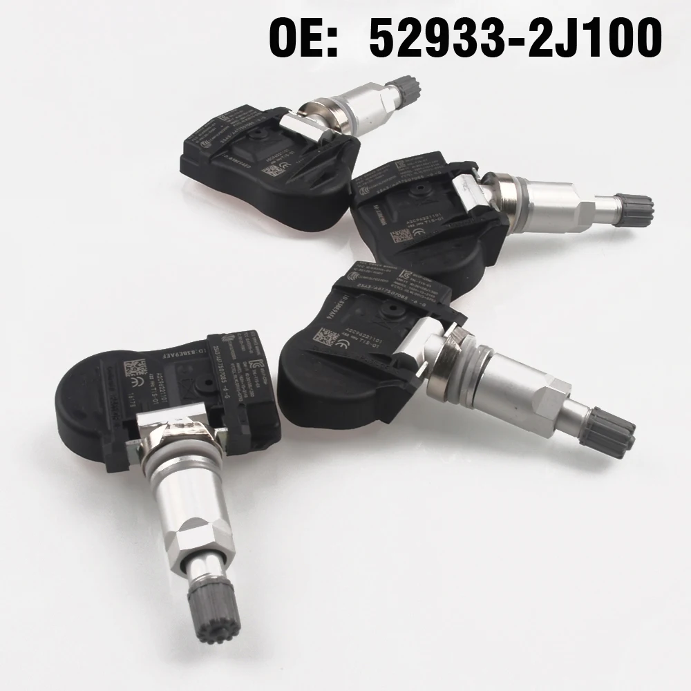 Датчик контроля давления в шинах 4 шт. TPMS 433 МГц 52933-2J100 для KIA Sorento Hyundai Verna Solaris 2017 2018