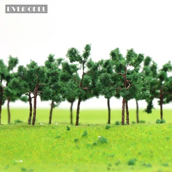40pcs/80pcs N Scale Model Trees Iron Wire 1:150 Green Trees 5cm D5027 Railway Layout