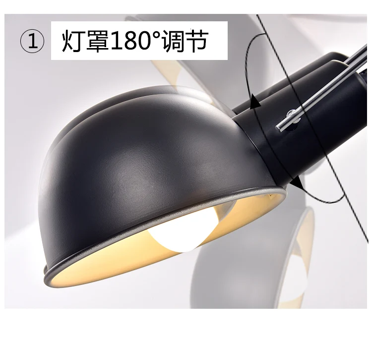 Современный светодиодный светильник с поворотным рычагом, художественный декор, Светодиодный настенный прикроватный светильник, белый, черный, регулируемая настенная лампа с длинным кронштейном