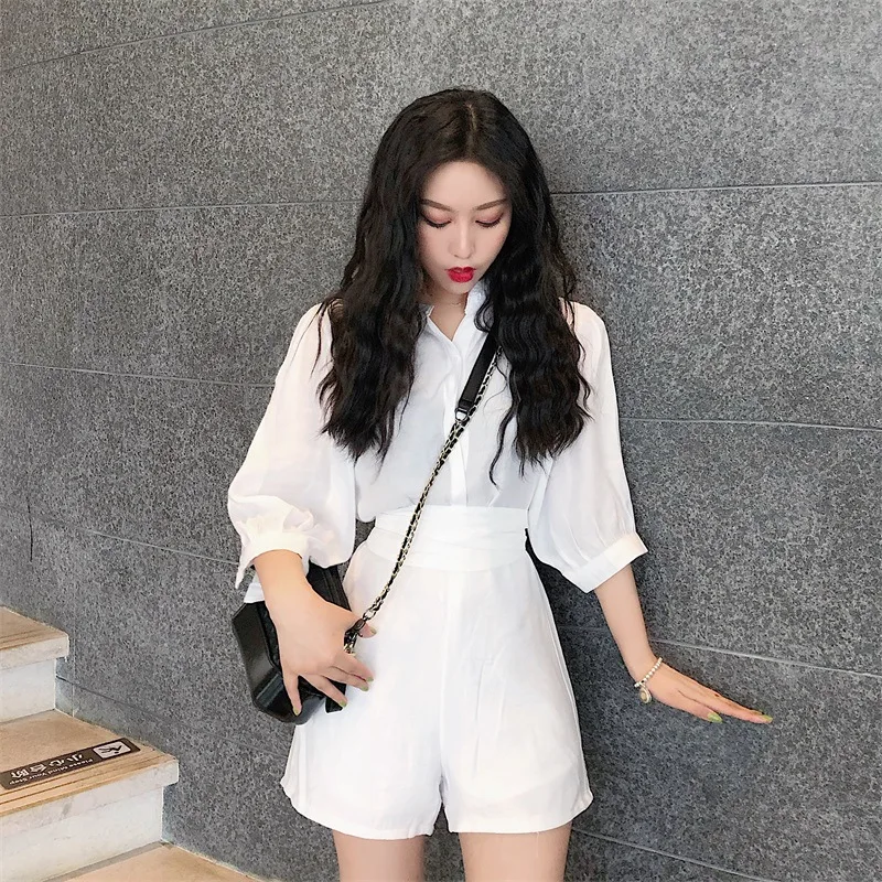 

Photo Shoot 2019 New Style Summer France Non-mainstream Two-Piece Set Network hong yang Gas by Age Casual Fashion Set
