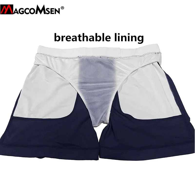 MAGCOMSEN Summer Shorts Men Quick Dry Swimwear Swimsuits Swim Boxer Trunks Surf Board Shorts With Pocket Beach Sunbathing Shorts