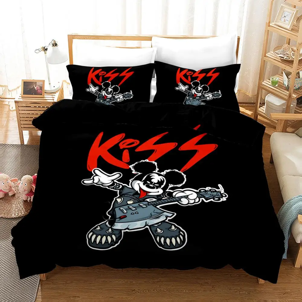 Amazing Red Mickey Mouse Bedding Set Twin Size Quilt Duvet Covers for Kids Bedroom Decor Boy's Bedspread Queen King 3 pcs 3D New
