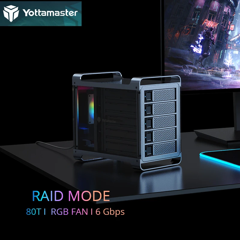 Yottamaster Df5ru3 Raid Hard Drive Enclosure External 5 Bay 2.5" 3.5