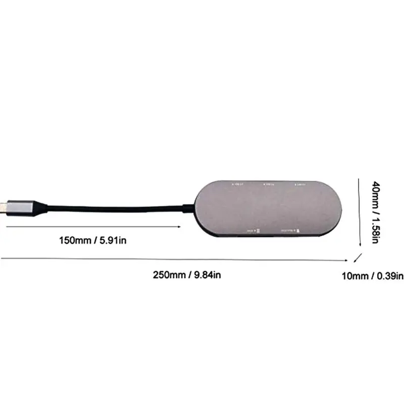 USB C 5в1 концентратор Алюминиевый сплав 3 порта USB3.0 адаптер для MacBook ноутбук 667C