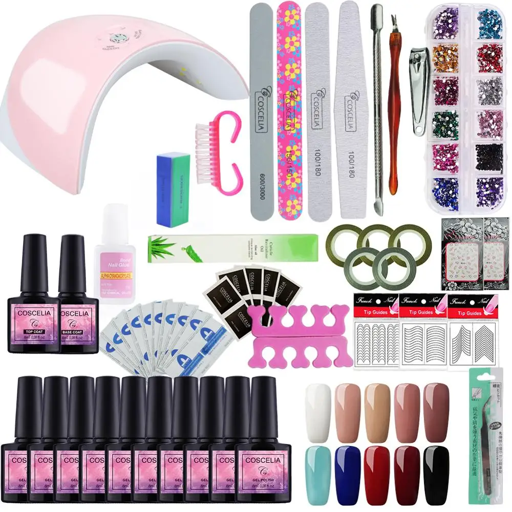

COSCELIA Manicure Set For Nail Gel Nail Polish Set Manicure Set With 10 Pcs Gel Varnish Full Tools For Manicure