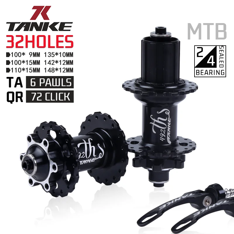 TANKE 32 holes MTB Bike Hub Sealed Bearing 6 pawls 72 clicks Aluminum