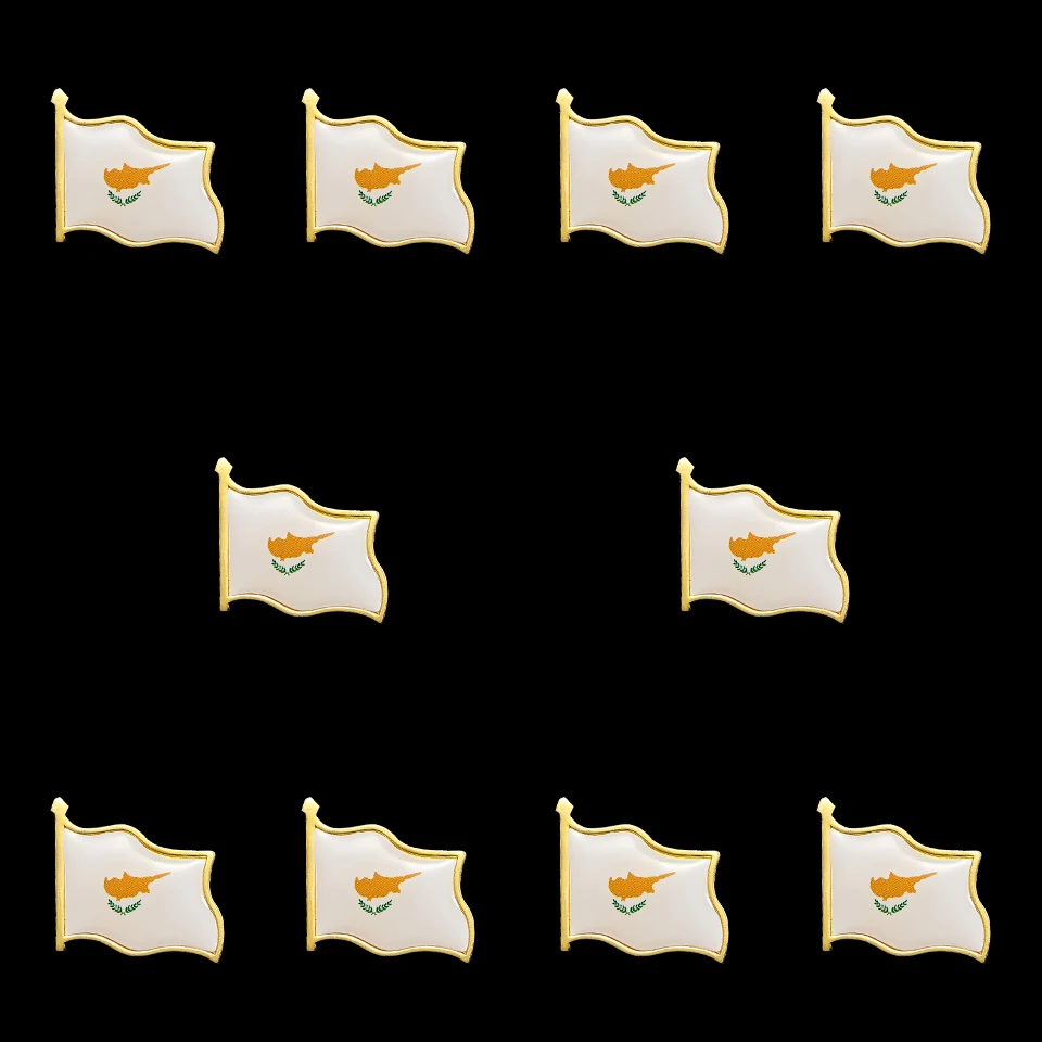 

Заколка с флагом страны Кипра, 10 шт., значок с зажимом-бабочкой, украшения