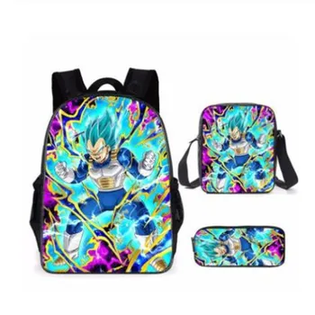 

Hot Bookbag Dragon Ball Super Goku Backpack 3Pcs/Sets with Pencil Case School Bags for Teenage Girls Boy Travel Backpack