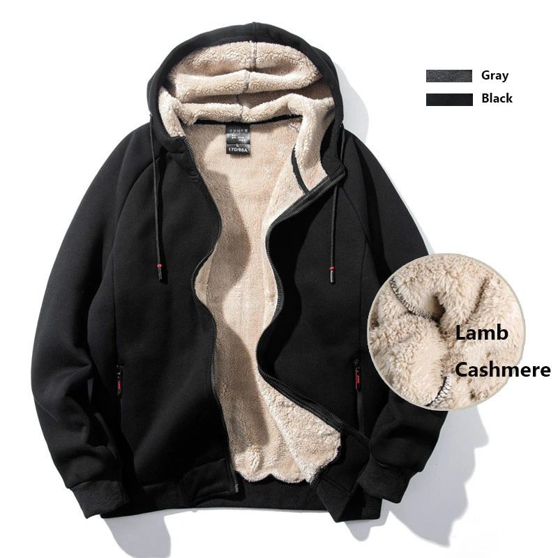 cashmere thickening sweater hooded male