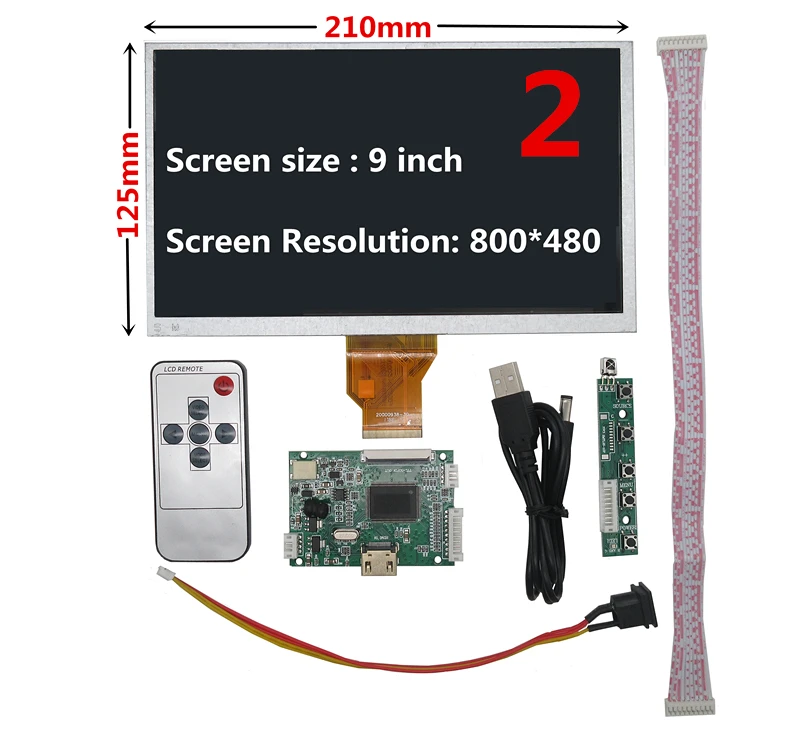 Style 2 9 дюймов 800*480 AT090TN10 HDMI экран ЖК-дисплей драйвер платы монитор для Raspberry Pi B+ 2 3 банан/оранжевый Pi мини компьютер - Цвет: Style 2