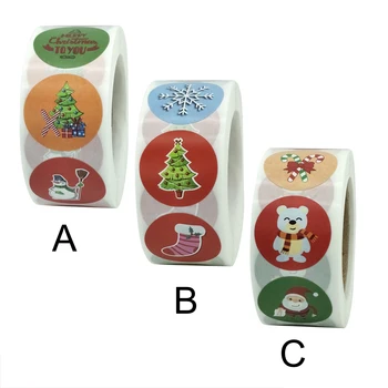 

Christmas Gift Sealing Stickers Cartoon Print Xmas Theme Diary Scrapbooking Stickers Party Gift Decorations Labels LXY9