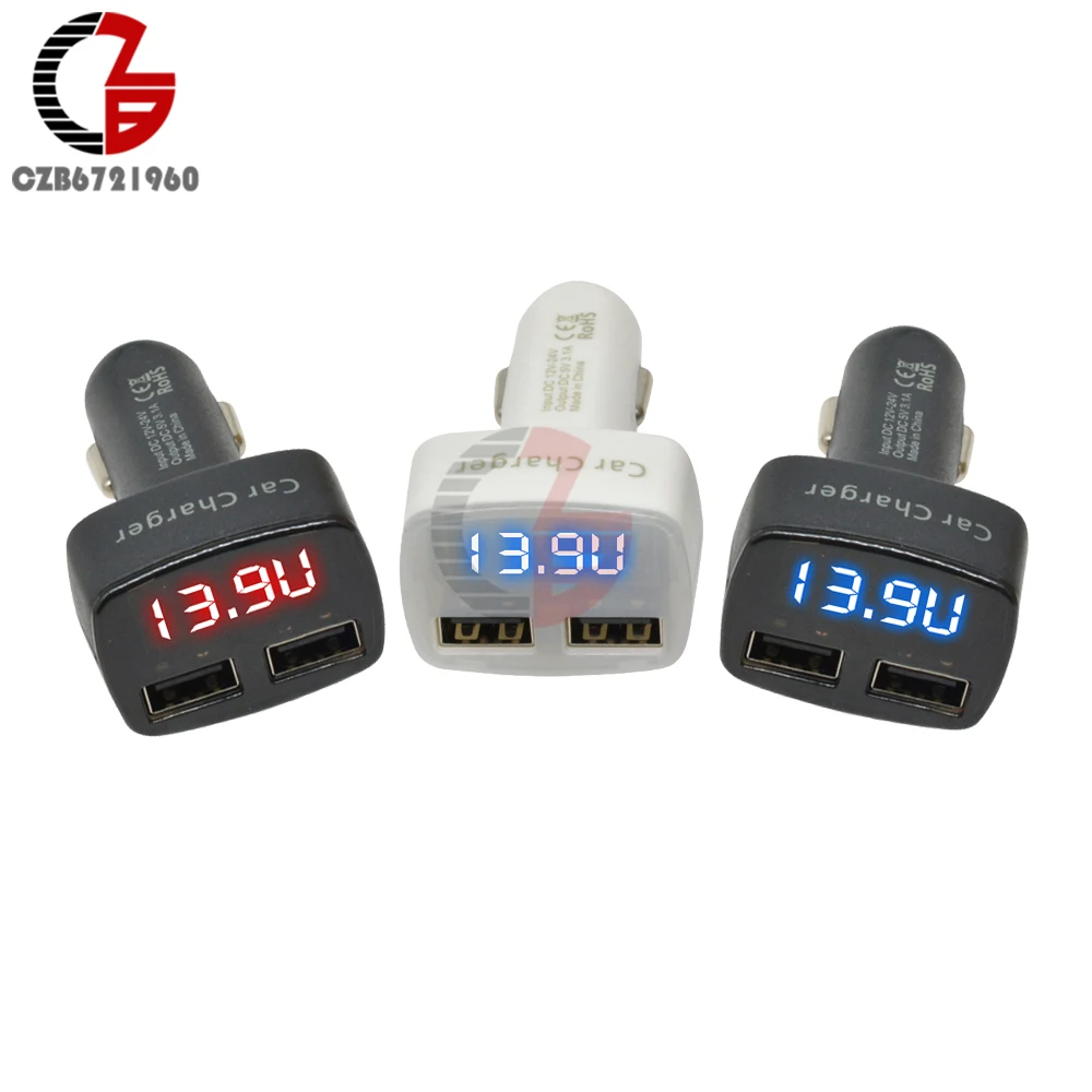 4 в 1 автомобильный вольтметр амперметр с двумя USB портами|usb dc|usb dc 5vusb 5v |