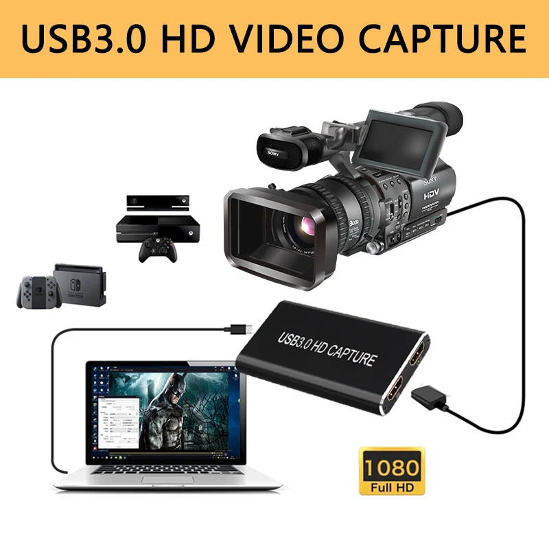 Устройство захвата HD видеокарты USB 3 0 1080p 60 Гц|Адаптеры Type-C| |