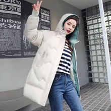 Утолщенные теплые хлопковые пальто для женщин зимние повседневные Vogue с капюшоном свободного размера плюс женские куртки корейский белый Femme пуховик верхняя одежда
