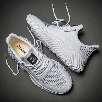 Men Sneakers Breathable White Fashion Gym Casual Light Walking Footwear 1