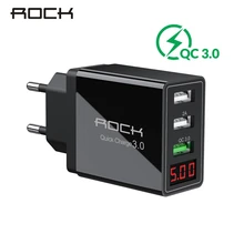ROCK 30 Вт Быстрая зарядка 3,0 USB зарядное устройство для телефона светодиодный дисплей для iPhone Xiaomi Mi 9 huawei P30 Pro samsung Быстрый Настенный адаптер Turbo