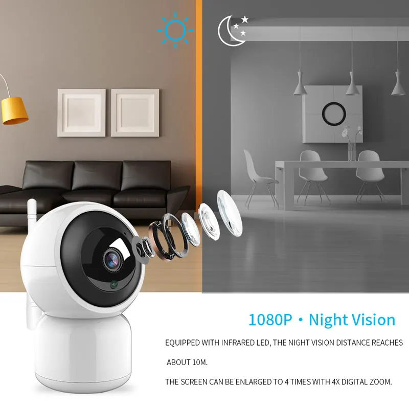 JOYZON HD Smart Life 720P 1080P IP камера 1 м 2 м беспроводная WiFi камера видеонаблюдения CCTV камера детский монитор