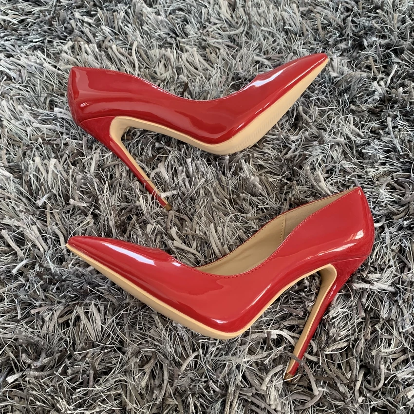 Брендовая модная женская обувь пикантные женские туфли-лодочки из лакированной кожи на высоком каблуке 12 см/10 см/8 см с острым носком
